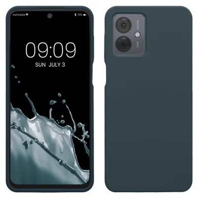 Produktbild von kwmobile Handyhülle für Motorola Moto G14 Hülle - Case Silikon - Kabelloses Laden - Schutzhülle Cover in Dunkler Schiefer