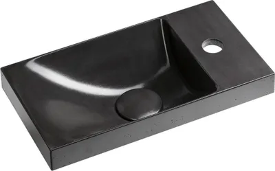 Produktbild von AGOS Beton-Waschtisch 40x22cm, links/rechts, Anthrazit Halbglanz