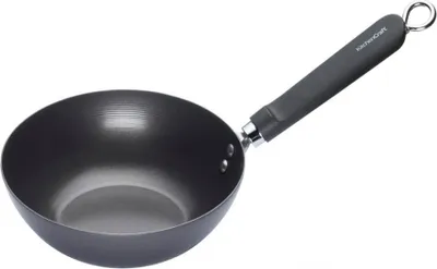 Produktbild von KitchenCraft: World of Flavours - Induktionsgeeigneter kleiner Wok, Kohlenstoffstahl, antihaftbeschichtet, 20 cm