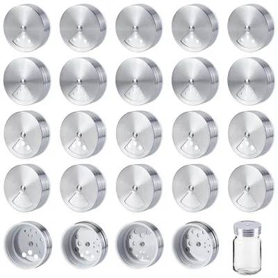 Edelstahl-Gewürzstreuerdeckel, 24 Stück, 45 mm, für Mason Gläser
