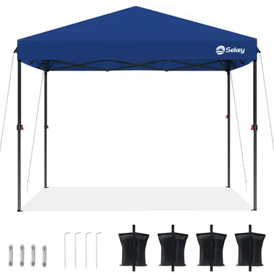 Produktbild von Sekey Faltpavillon 3x3 wasserdicht, Pop Up Pavillon mit 4 Sandsäcken, UV-Schutz 50+ Pavillons & Partyzelte Festzelt, Dunkelblau