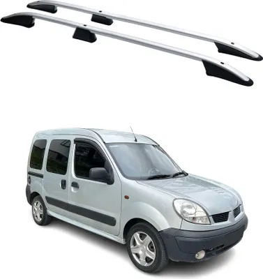 Image de Barres de toit longitudinales pour Renault Kangoo 1996-2007 L1 Court Alu Gris