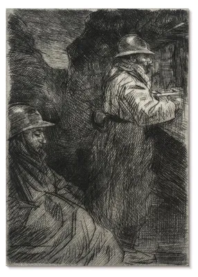 Produktbild von POSTER - 42x59 cm (A2) - Théophile Steinlen - In der Kaserne – Théophile Alexandre Steinlen -  Wandbild für Wohnzimmer Schlafzimmer & Flur, Modernes Poster Wanddeko, Ungerahmt