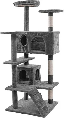 Produktbild von Kratzbaum Katzenbaum Katzenkratzbaum 130 cm Kletterbaum Coco Spielbaum Hellgrau
