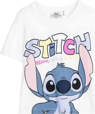 Image de Cerda Group Stitch T-shirt manches courtes Blanc 12 ans Filles Blanc 12 ans