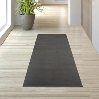 Produktbild von Anthrazit Teppich weich dekorativ pflegeleicht ideal für stilvolles Zuhause Größe - 60 x 110 cm