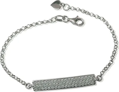 Produktbild von Schildarmband 925 Silber Zirkonia Niklarson 17cm Armkette 24902-17