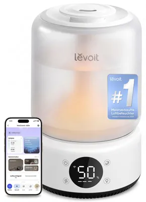 Produktbild von Levoit Smart Luftbefeuchter Schlafzimmer, 4,2 L Top-Fill, Reinweiß