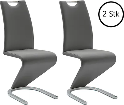 Produktbild von Schwingstuhl Esszimmerstuhl Schwingstühle Freischwinger "Pupik I" (2er Set) Grau