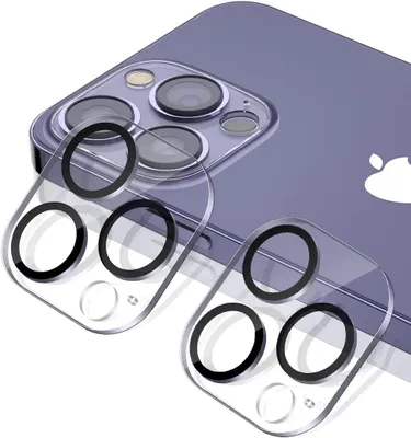 Produktbild von 2x Panzerglas für Dreifachkamera für Apple iPhone 14 Pro/14 Pro Max