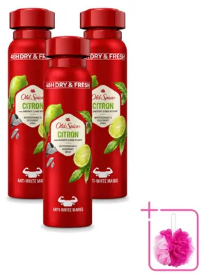 Zdjęcie produktu dla 3 sztuki dezodorantu w sprayu Old Spice Citron - 150 ml - zestaw ekonomiczny