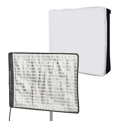 Produktbild von Walimex pro Flex LED 1000 Bi Color Leuchtmatte Set inkl. Softbox mit Frontdiffusor, 100 W Flächenleuchte, flexible Studioleuchte dimmbar, spritzwassergeschützte Videoleuchte