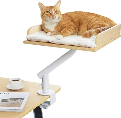 Produktbild von PURPURRA Tierbett Katzen-Schreibtischbett, Katzen-Hängematte für Tisch, bis 15 KG