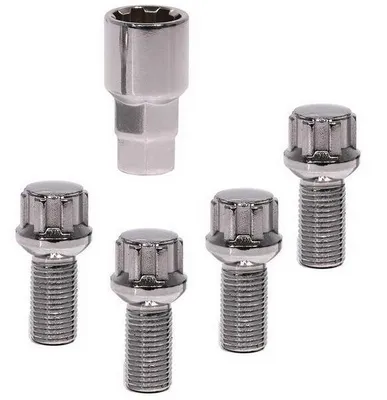Produktbild von MCGARD LoKNoX Felgenschlösser Satz silber 60° M12 SW17 SW19 29.5mm Länge