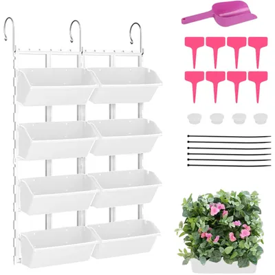 Immagine prodotto di Giardino verticale da parete, con 8 vasi sospesi, altezza 106 cm