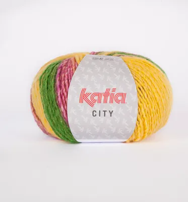 Produktbild von CITY von Katia - VERDE/ROSA/AMARILLO (953) - 100 g / ca. 220 m Wolle