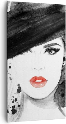 Produktbild von Bild auf Leinwand - Leinwandbild - Frau Gesicht Lippen - 55x100cm - Wand Bild - Wanddeko - Leinwanddruck - Bilder - Kunstdruck - Wanddekoration - Leinwand bilder - Wandkunst - PA55x100-3916