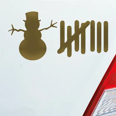 Produktbild von Auto Aufkleber Strichliste Liste Schnee Winter Snowman 15x8 cm Gold Sticker Heckscheibenaufkleber
