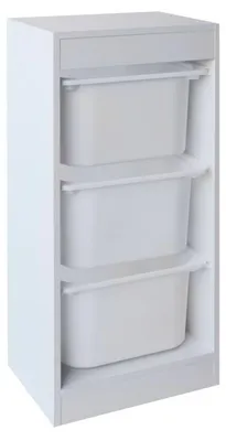 Obrázek produktu pro Kondela Regál s úložnými boxy Duvan - bílá