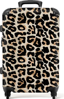 Produktbild von NoBoringSuitcases.com - Großer Koffer Damen - Reisekoffer Panther Print mit 4 Rollen - Trolley auf Rollen 72 Liter - Rollkoffer große Damen - Geräumiger Koffer 20kg - Koffer für Erwachsene - Reisegepäck & Reisezubehör - Gepäcktrolley mittelgroßKoffer Mittelgroß 67x43x25 cm, 72L,
