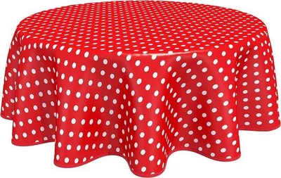 Produktbild von PVC-Tischdecke - 160 cm - rote Punkte