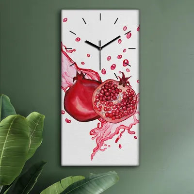Produktbild von Wohnzimmer Leinwand Uhr Geräuschlos Küche 30x60 Früchte, Spritzen, Motive, schwarze Zeiger