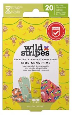Obrázek produktu pro Náplasti Wild Stripes Kids sensitive Jungle Vibe 20 ks
