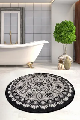 Produktbild von Mijolnir, Mandal Djt - Black, Badematten, Mehrfarbig, Polyester, 100 x 100 cm