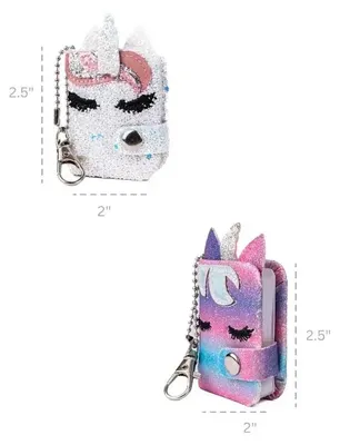 Produktbild von Einhorn Notizbuch Schlüsselanhänger Mini-Tagebuch mit Glitzereinband