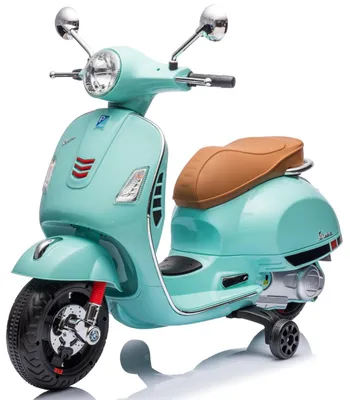 Obrázek produktu pro Dětská elektrická koloběžka  Elektrická koloběžka Elektrické vozidlo Dětské vozidlo Vespa Maxi 12 V Akumulátorová koloběžka pro děti se světly a zvukem, pevná konstrukce, bezpečná jízda MAXI Tyrkysová Sun Baby