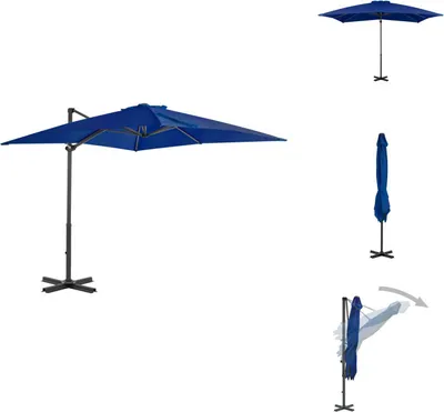 Produktbild von vidaXL Ampelschirm mit Aluminium-Mast Azurblau 250x250 cm - Sonnenschirme & Sonnenschutze