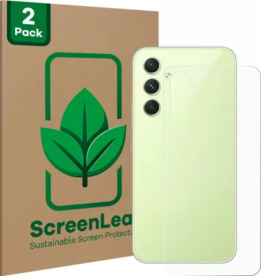 Produktbild von 2x ScreenLeaf Schutzfolie für Samsung Galaxy A54 5G (Rückseite) nachhaltiger Displayschutz Display Schutz Folie Klar Transparent