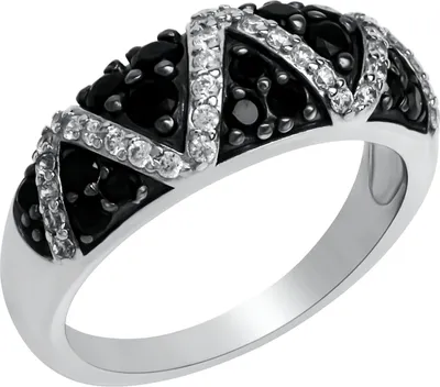 Produktbild von Celesta Silber Ring 925/- Sterling Silber Silbergrau 056 (17,8) Zirkonia schwarz 358271539