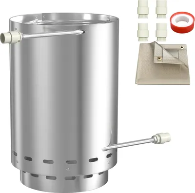 Image de JOIEYOU Chauffage au bois pour piscine et jacuzzi, brasero avec spirale chauffante de 14 m, raccords Ø32/38 mm, grille d'aération perforée et cendrier