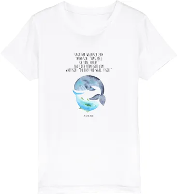 Produktbild von Mr. & Mrs. Panda Kleinkinder T-Shirt Walfisch Thunfisch 9-11 Jahre (134/146) - Weiß - Geschenk, Wal, Baumwoll Kinder, Baumwollshirt, Kindershirt, Teenager, Wahl, Witz