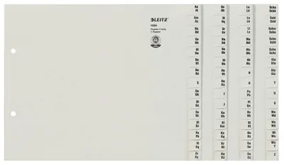 Obrázek produktu pro Leitz 1304-00-85 1304 Registr série - A-Z, papír, A4 extra široký, na 4 složky, šedý