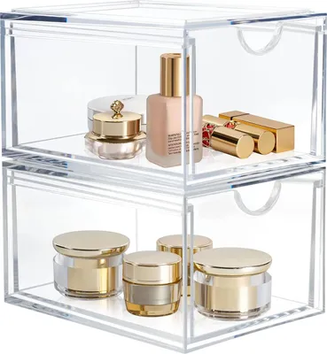 Obrázek produktu pro Organizéry na make-up, sada 2 kusů, akryl, průhledné, vhodné pro kosmetiku