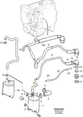 Immagine prodotto di VOLVO 850 tubo di sfiato collettore 2.0, 2.3, 2.5 OE 9146489