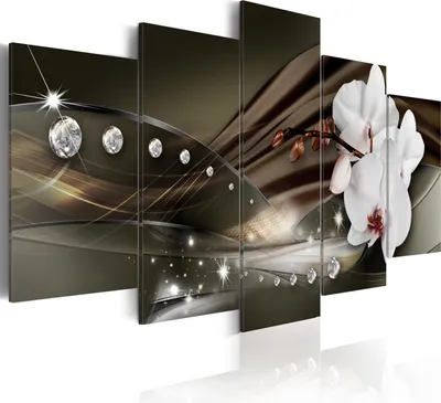 Produktbild von Leinwandbilder 200x100 cm b-A-0097-b-p Vlies Leinwandbild 5 tlg Kunstdruck modern Wandbilder XXL Wanddekoration Design Wand Bild ABSTRAKT BLUMEN ORCHIDEE