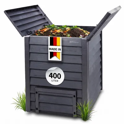 Productafbeelding van GARANTIA THERMO-WOOD compostbak 400 L antraciet-bruin, AI-gegenereerde afbeelding