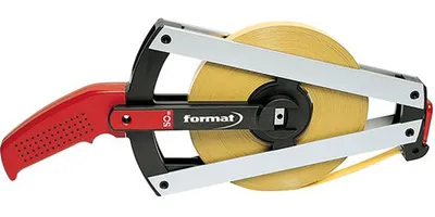 Produktbild von FORMAT Rahmenstahlbandmaß gelb polyamidbeschichtet 50 m x 13 mm