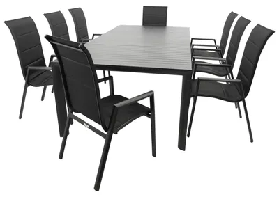 Produktbild von Garnitur 9-teilig 382 x 106,5 x 247 cm Aluminium Kunstgewebe Anthrazit
