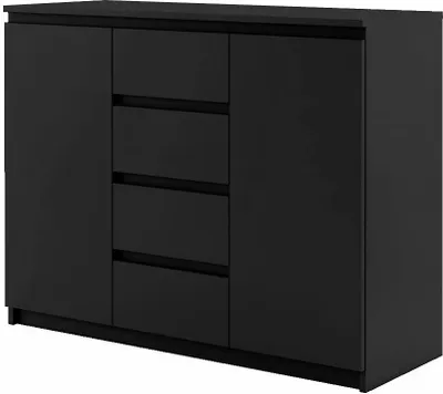 Obrázek produktu pro Nábytek24 Komoda IDEA ID-04 se 2 dvířky, 4 zásuvky černá matná