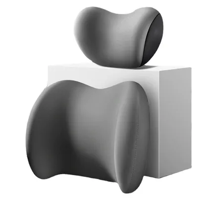 Imagen del producto de Asiento de coche cómodo y ergonómico, con almohadilla para el cuello y soporte lumbar, color gris