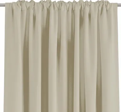 Image de Rideau à galon fronceur Effet Lin Beige 140x280cm KILAVA