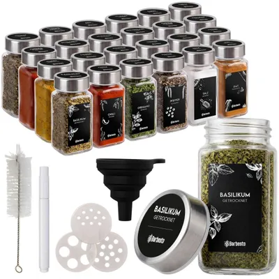 Produktbild von Set aus 24 Gewürzgläsern aus Edelstahl