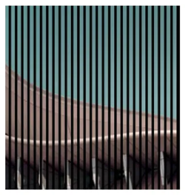 Produktbild von Akustikpaneele mit Digitaldruck Architecture01 19 x 1133 x 1195 mm Gebäude Architektur MDF PET-Fasern Wandpaneele Blau Grau 2 Einzelplatten