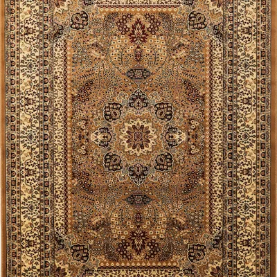 Produktbild von Orientteppich mit traditionellem Medaillon-Muster - elegant und zeitlos für Wohnzimmer und Schlafzimmer, Größe: 300 x 400 cm, Farbe: Beige-1