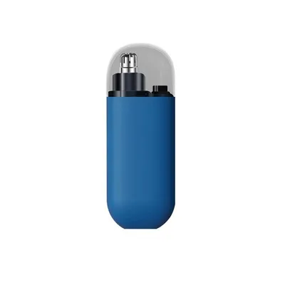 Produktbild von Elektrischer Nasenhaartrimmer, USB-aufladbar, 150 mAh Akku, kompakt & tragbar, Mini-Nasenhaarschneider – Blau