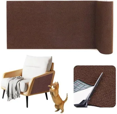 Obrázok produktu pre Lepiaca podložka pre mačky, tmavohnedá, 40 cm x 3 m, ochrana stien pred poškriabaním